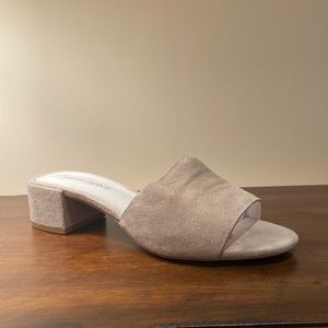 Jeffrey Campbell Beaton Slide Mule 🔴 Size 6 🔴 Taupe 🔴 1.5” Block Heel
